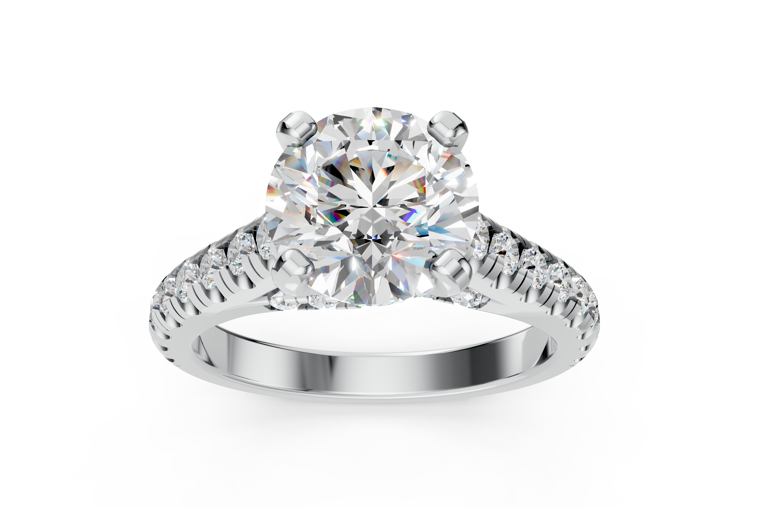 Exquisite Platinum Emerald Cut Diamond Eternity Band (US Size 3.5)